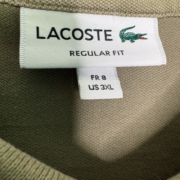 Lacoste khaki polo shirt size 3X - Picture 2 of 8